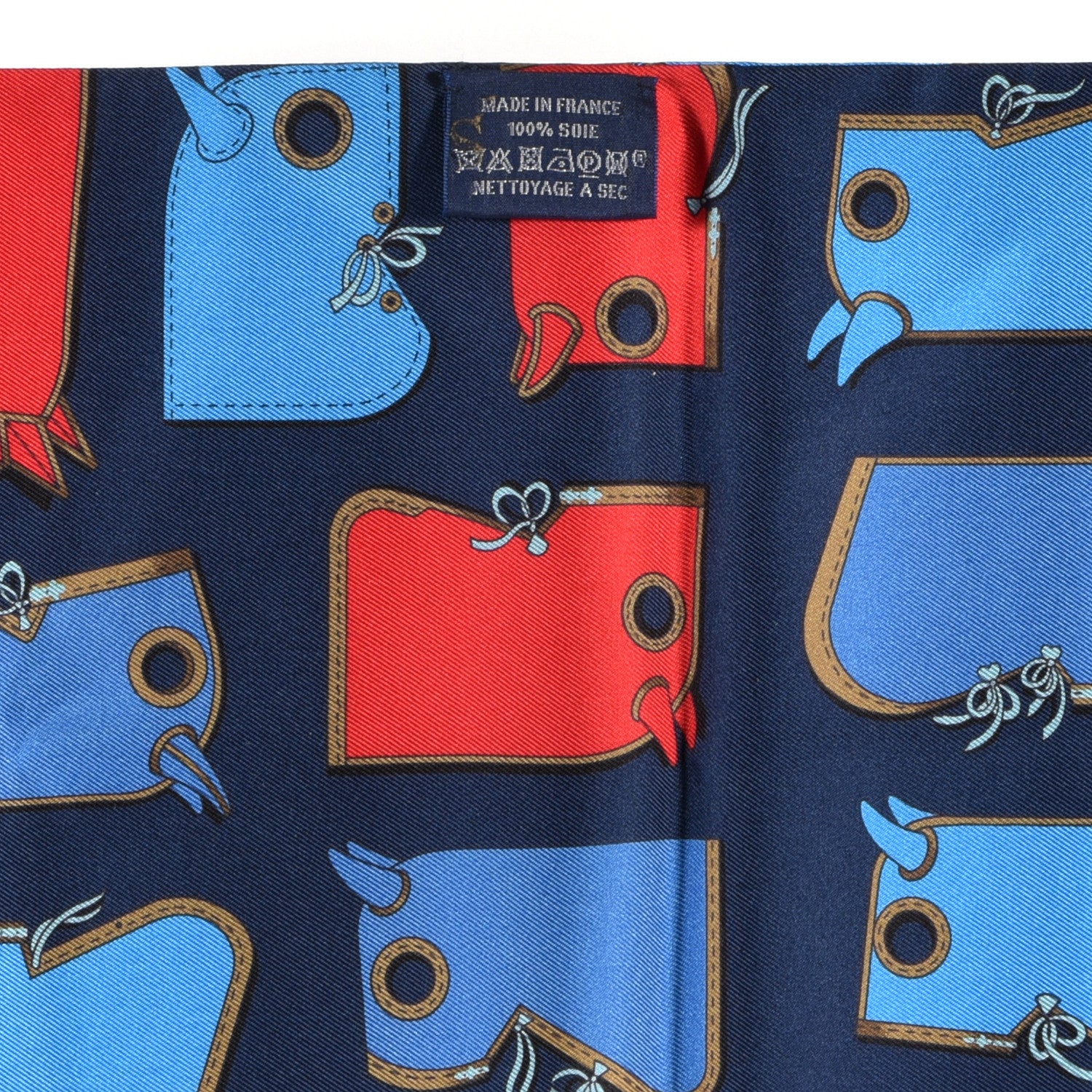 Hermes Silk Camails Fleuri Maxi Twilly Cut Marine Rouge Cobalt 3 of 3