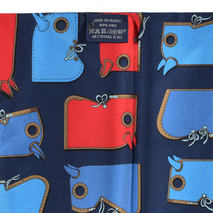 Hermes Silk Camails Fleuri Maxi Twilly Cut Marine Rouge Cobalt 3 of 3
