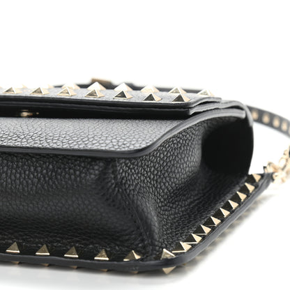 Valentino Garavani Pebbled Calfskin Rockstud Side Slip Crossbody Black 8 of 8