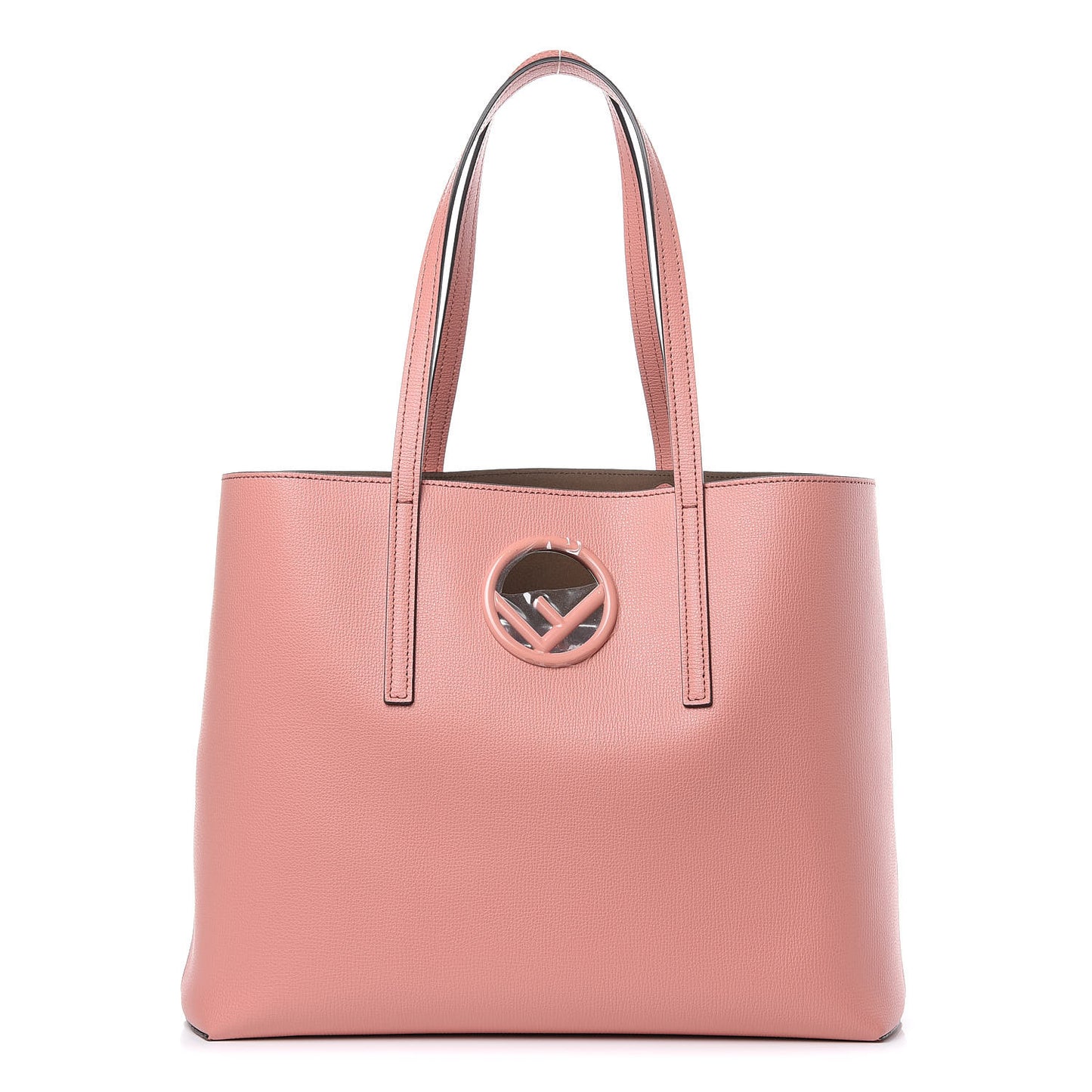 Vitello Vienna Enamel F is Fendi Shopping Tote Macaron Taupe