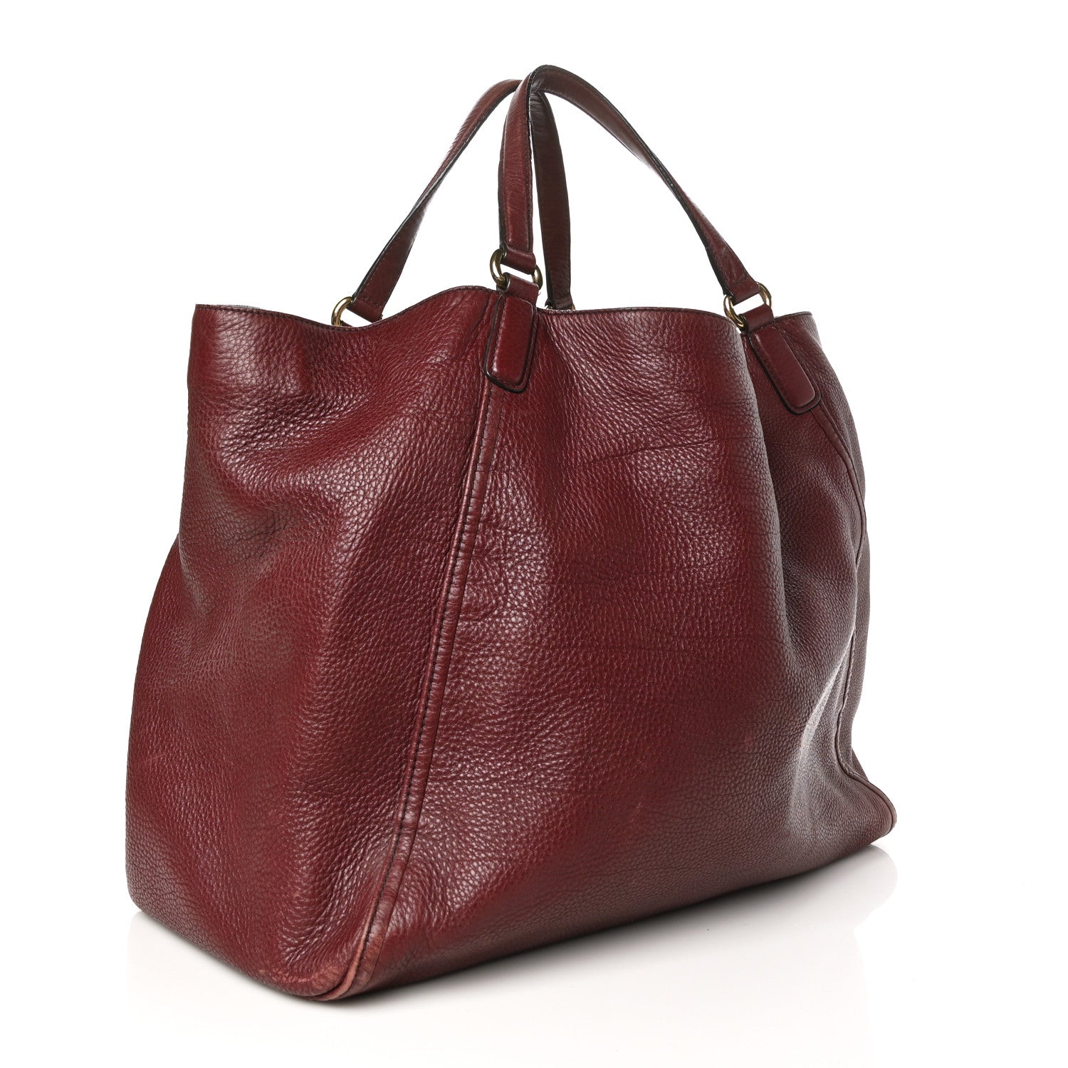 Gucci Pebbled Calfskin Large Soho Shoulder Bag Bordeaux 3 of 11