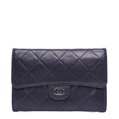 Chanel Lambskin Quilted Small Flap Wallet Black 1 of 10