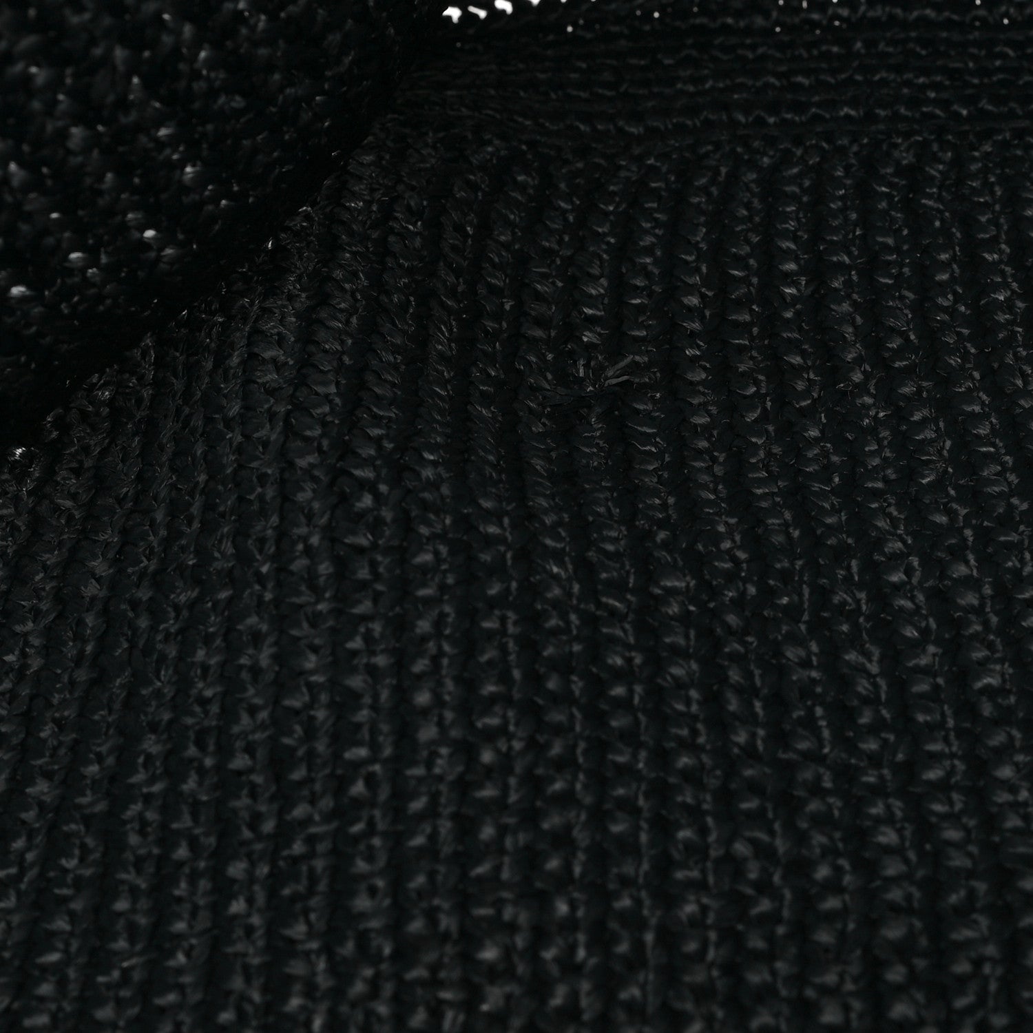 Prada Yarn Raffia Effect Crochet Logo Tote Black 10 of 12