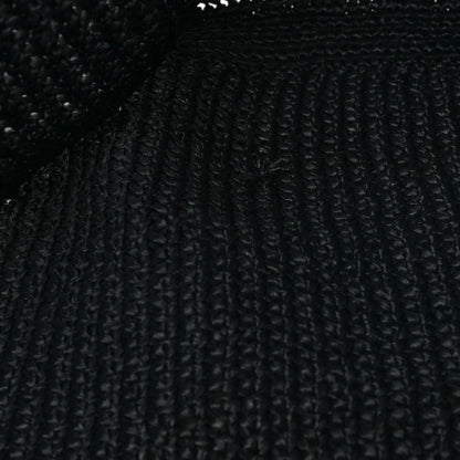 Prada Yarn Raffia Effect Crochet Logo Tote Black 10 of 12