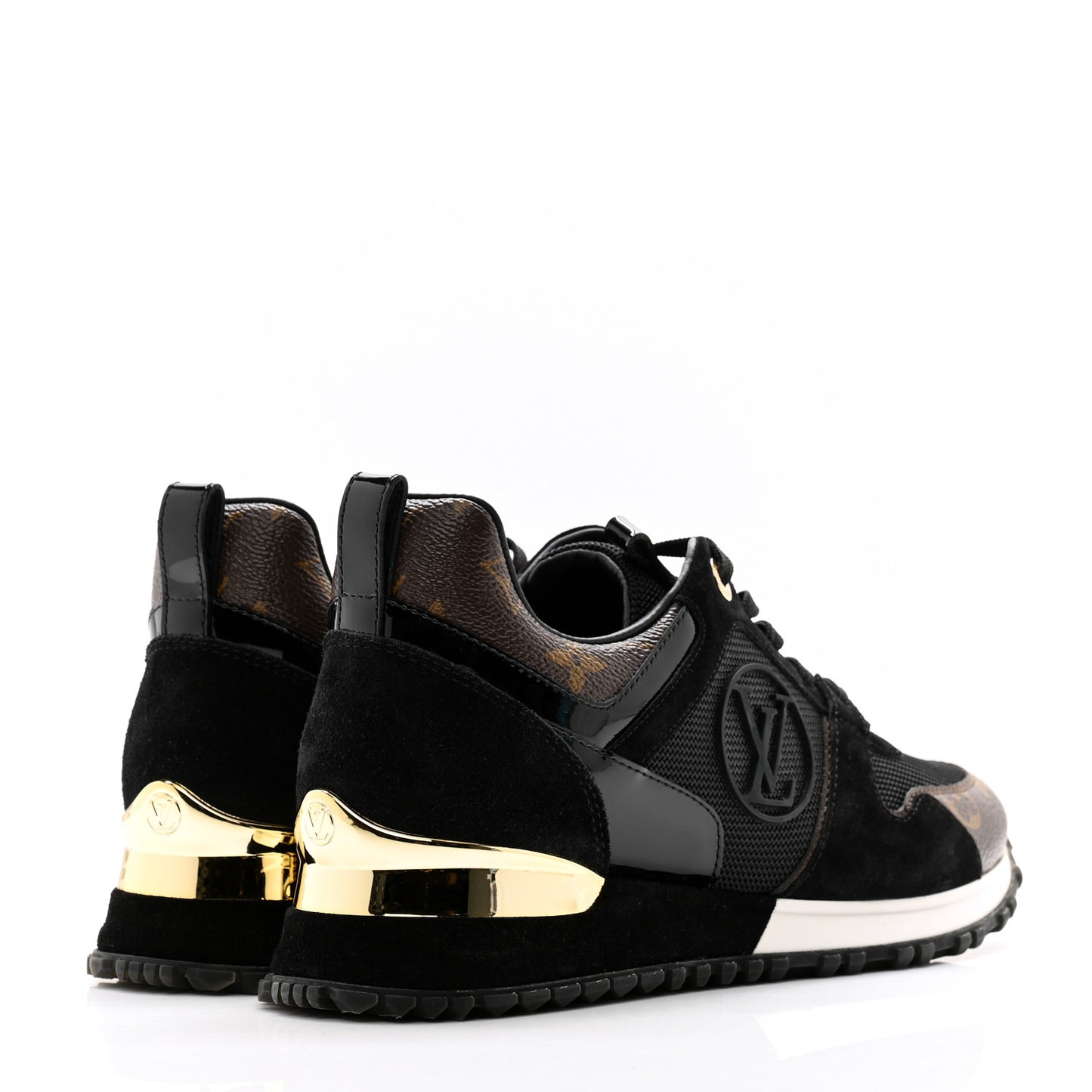 Suede Monogram Run Away Sneakers 37 Black