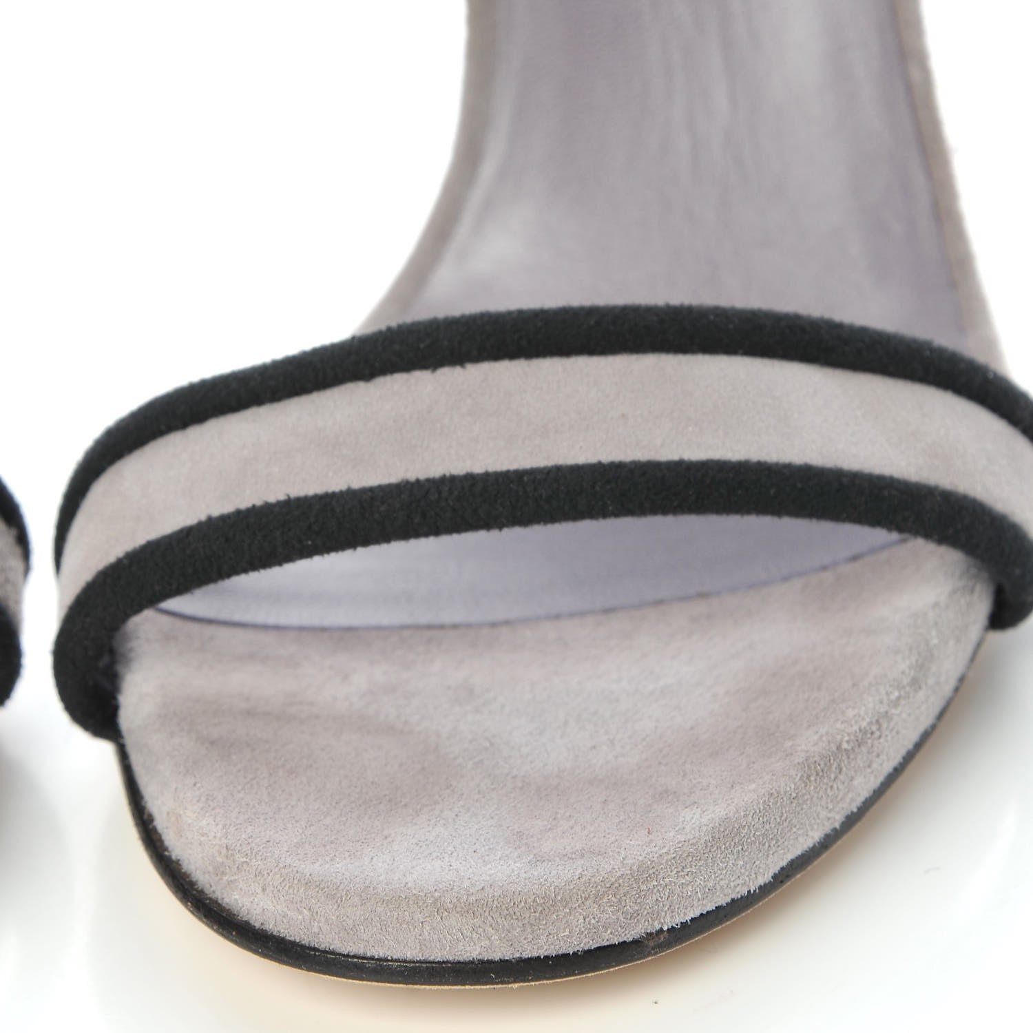 Gucci Suede Dempsey Contrast Ankle Strap Sandals 37.5 Gray 14 of 20