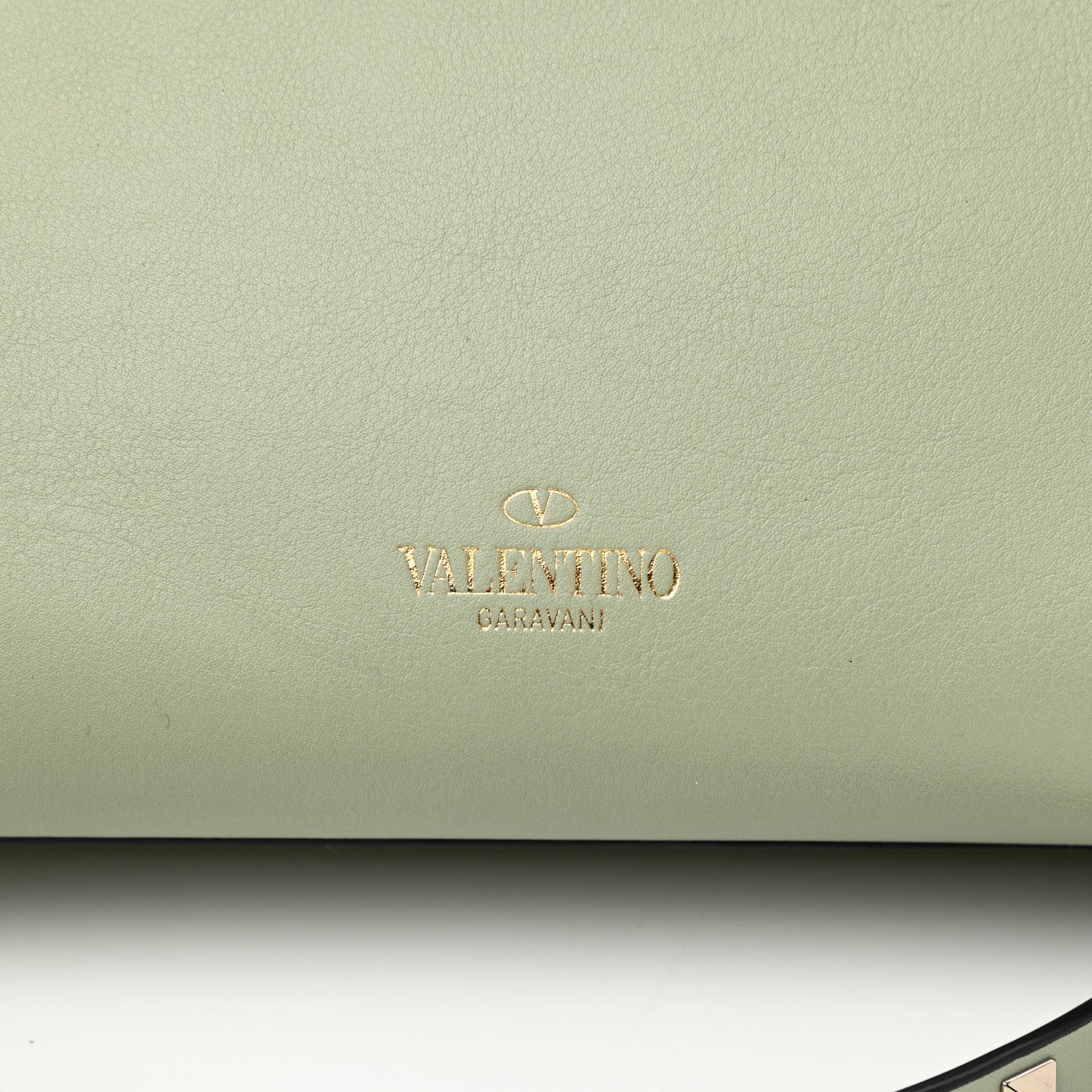 Vitello Small Rockstud Double Handle Tote Green Tea Sorbet