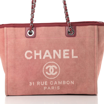Chanel Canvas Small Deauville Tote Red 8 of 10