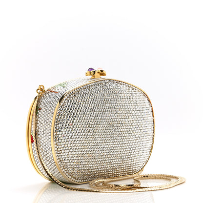 Judith Leiber Crystal Flower Minaudiere Clutch Gold 4 of 11