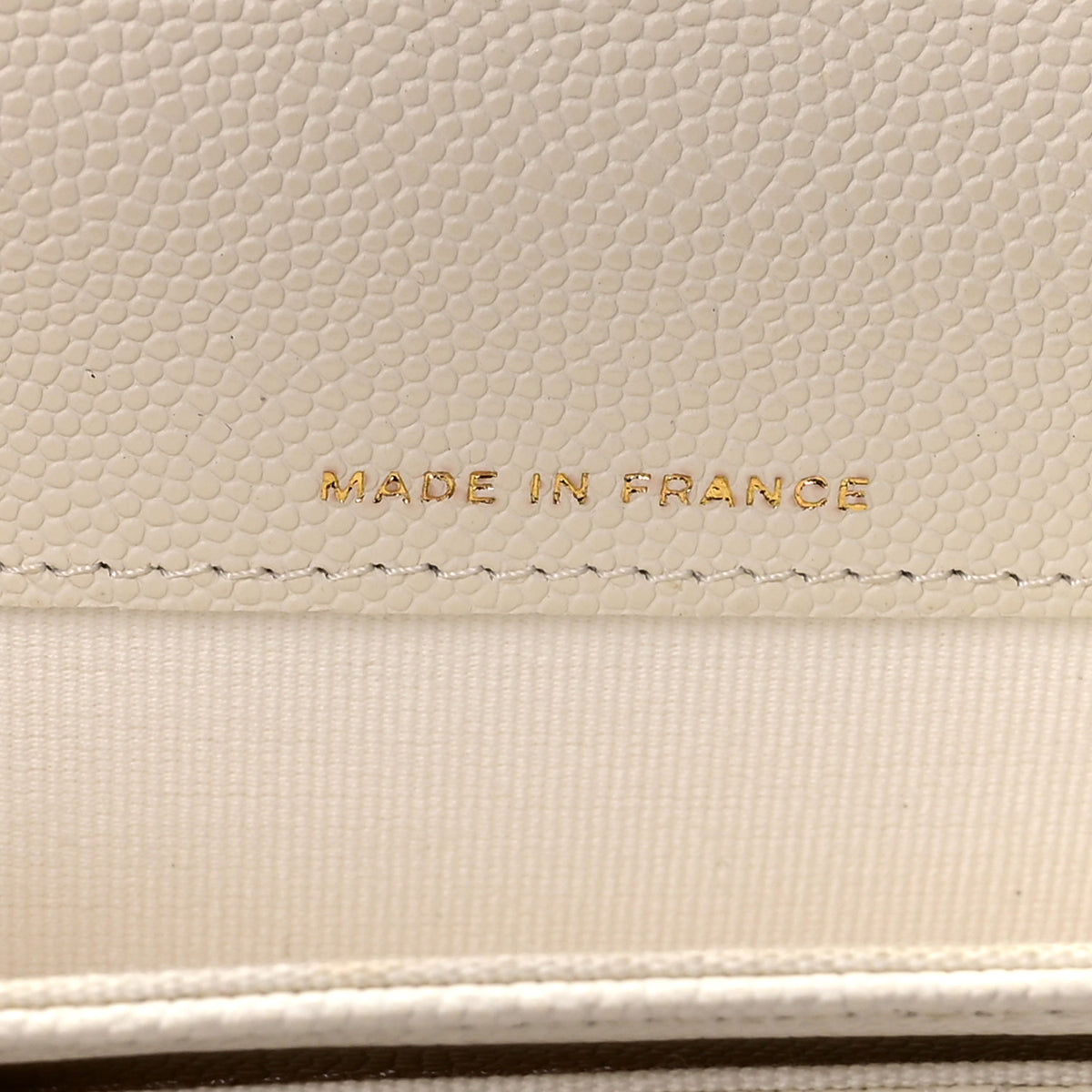 Caviar Quilted Flap Card Holder Wallet White