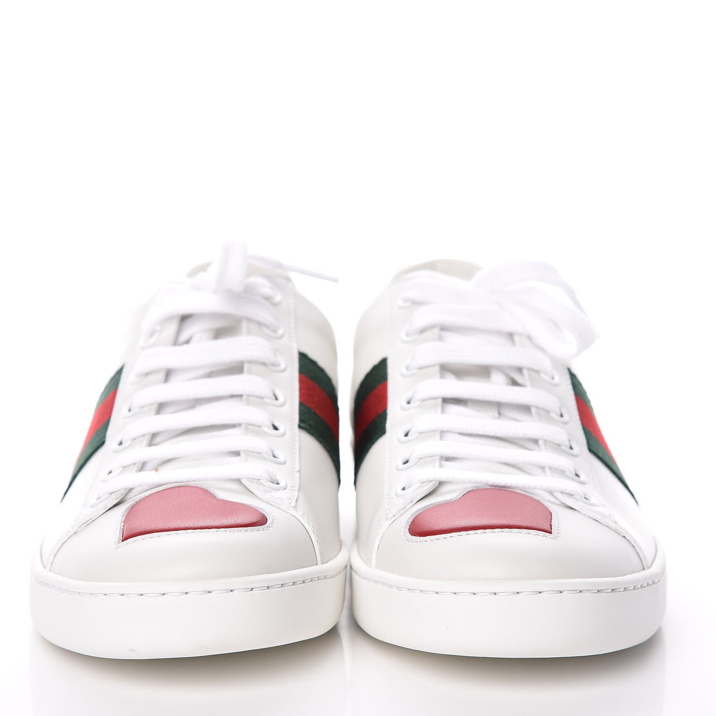Calfskin Ayers Web Heart Embroidered Ace Sneakers 38.5 White