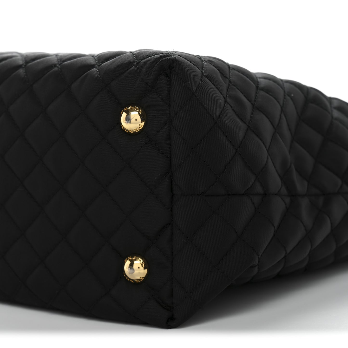 Tessuto Nylon Quilted Shopping Tote Black