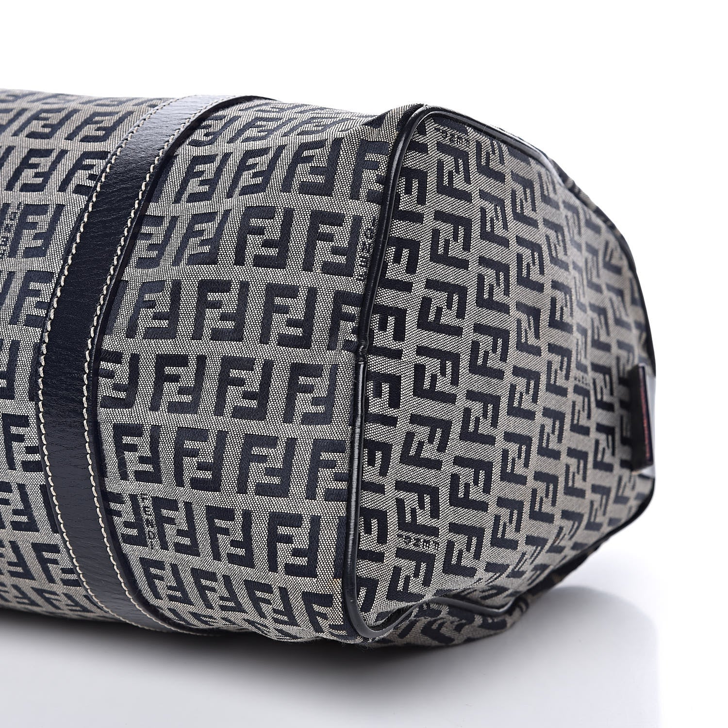 Fendi Zucchino Mini Boston Satchel Navy 9 of 12