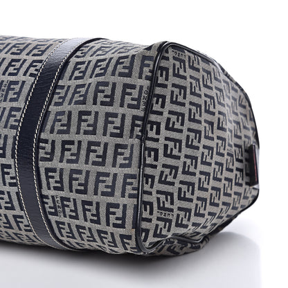 Fendi Zucchino Mini Boston Satchel Navy 9 of 12