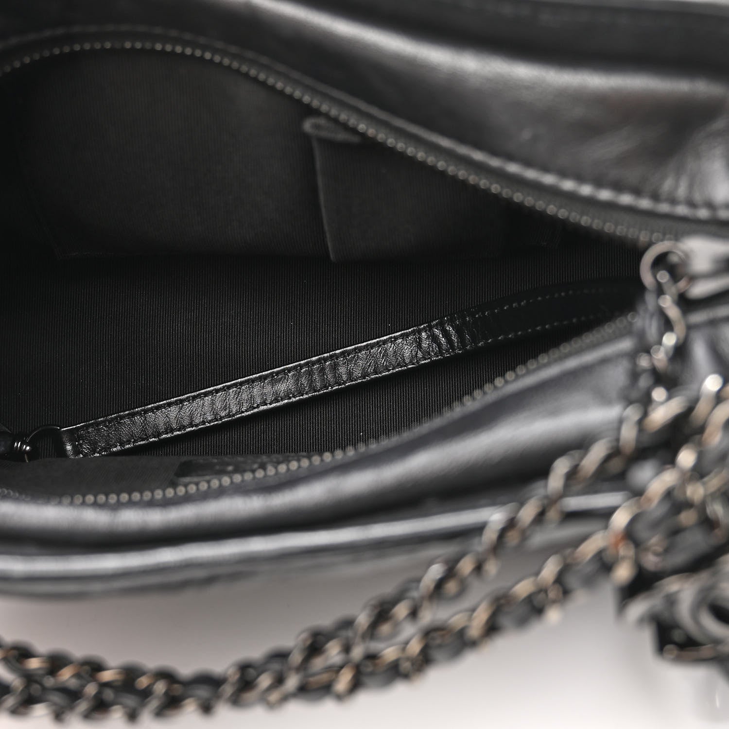 Chanel Aged Calfskin Chevron Quilted Small Gabrielle Hobo So Black 5 of 10