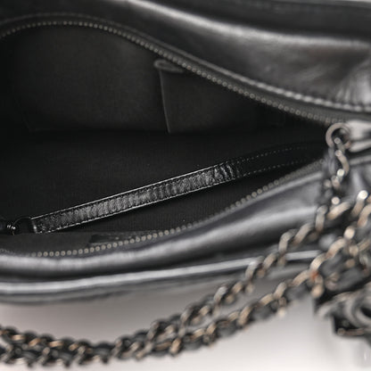 Chanel Aged Calfskin Chevron Quilted Small Gabrielle Hobo So Black 5 of 10