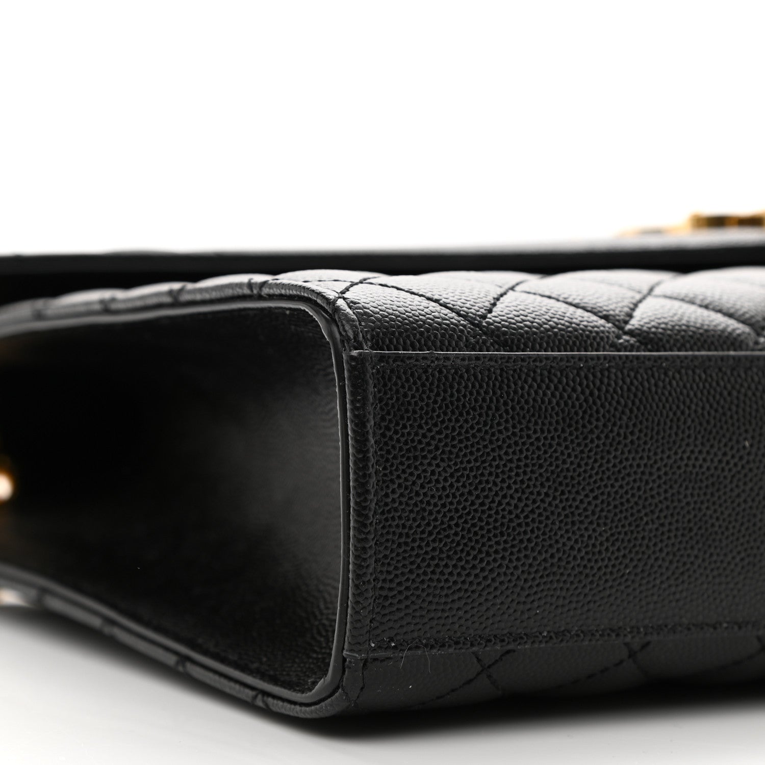 Saint Laurent Grain De Poudre Textured Mixed Matelasse Large Triquilt Monogram Satchel Black 9 of 10