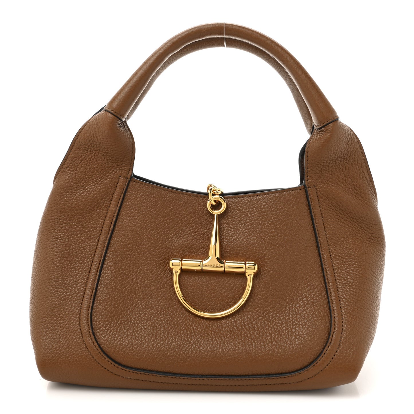 Grained Calfskin Softbit Medium Shoulder Bag Brown