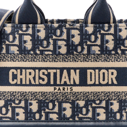 Christian Dior Oblique Calfskin East West Book Tote With Strap Blue Multicolor 8 of 10