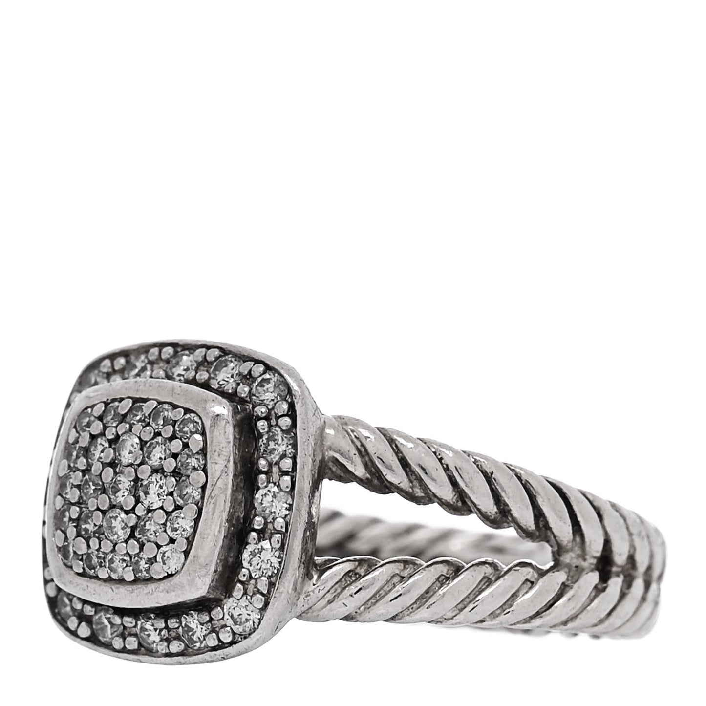 Sterling Silver Diamond 7mm Petite Albion Pave Ring 52 6