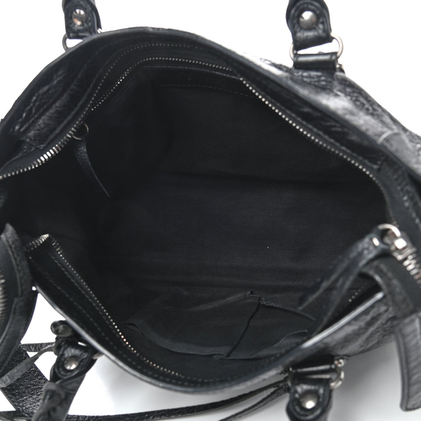 Agneau Silver Metallic Edge Hardware S City Black
