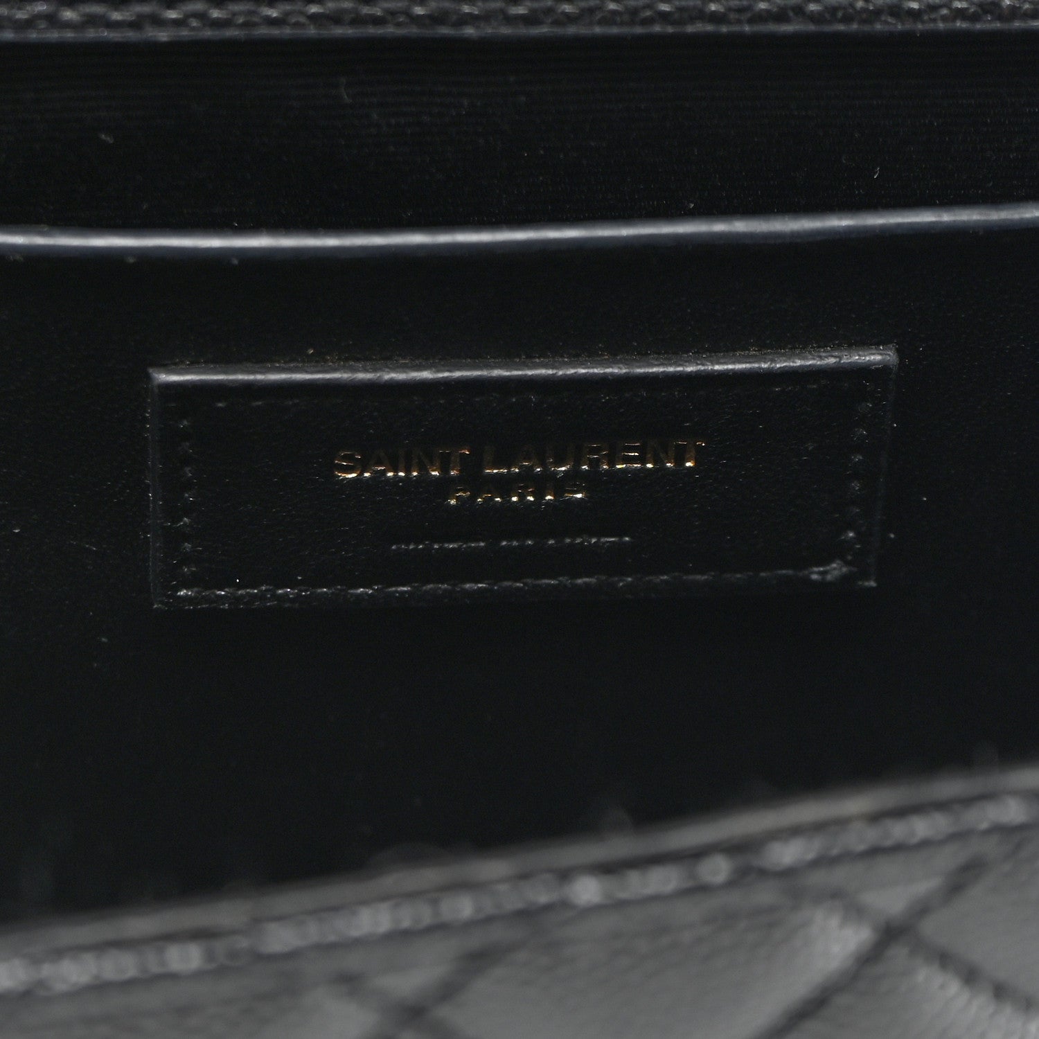 Saint Laurent Grain De Poudre Textured Mixed Matelasse Triquilt Medium Monogram Satchel Black 7 of 11