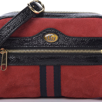 Gucci Suede Patent Web Mini Ophidia Shoulder Bag Red 12 of 12
