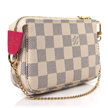 Louis Vuitton Damier Azur 2021 Christmas Animation Hollywood Mini Pochette Accessories Fuchsia 2 of 7