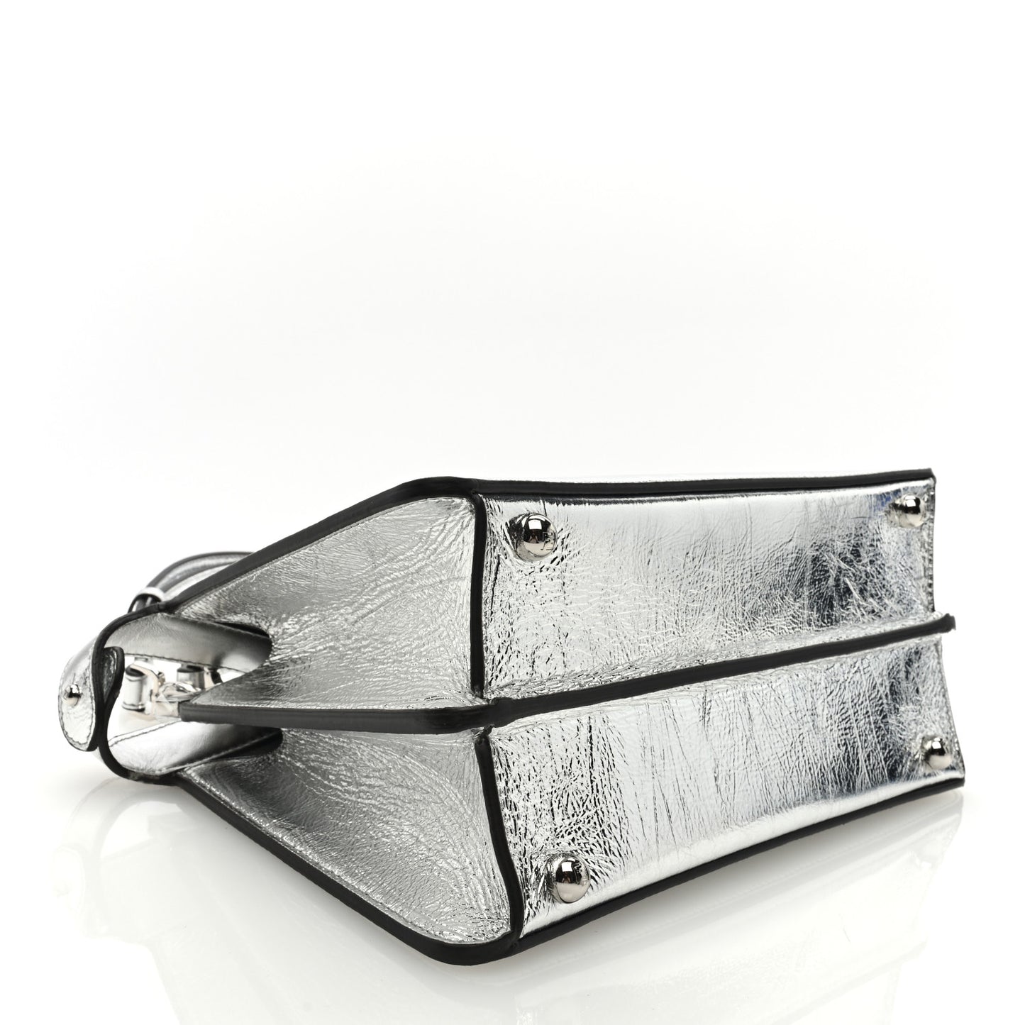 Rock Millenium Laminata Small Peekaboo I SEE U Satchel Argento