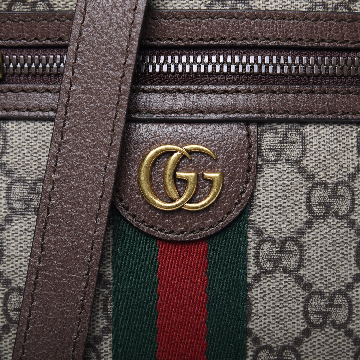Gucci GG Supreme Monogram Web Mini Ophidia Messenger Brown 9 of 9