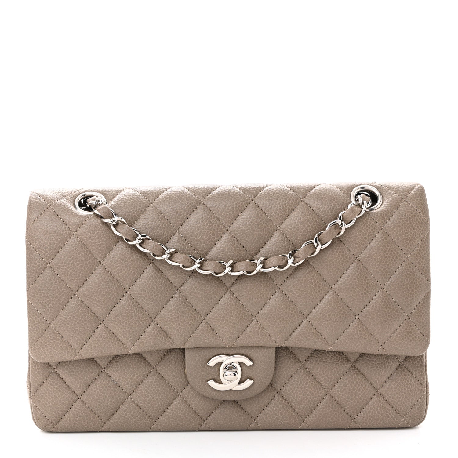 Chanel Caviar Quilted Medium Double Flap Taupe 1 of 10