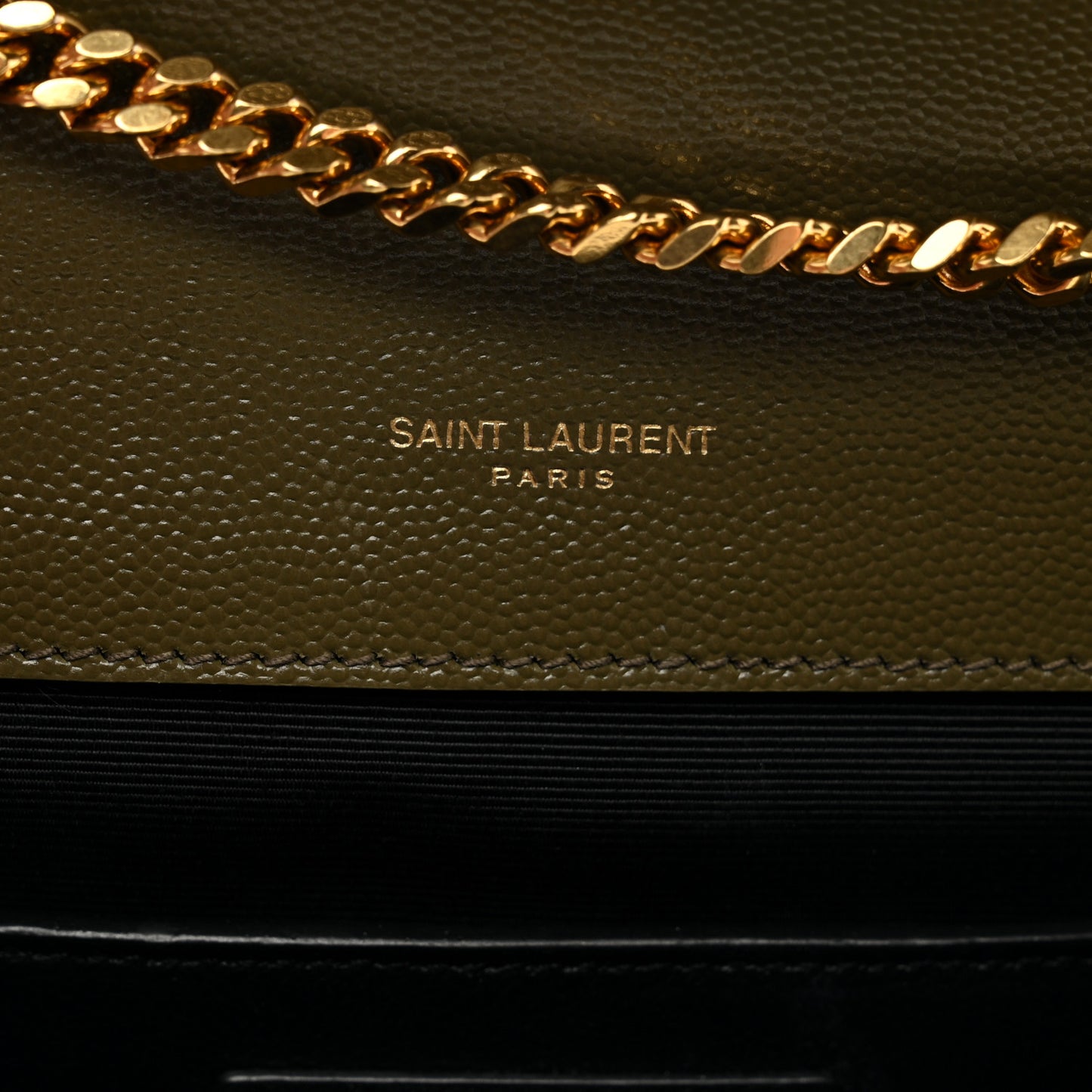 Grain De Poudre Textured Mixed Matelasse Triquilt Small Monogram Satchel Dark Green