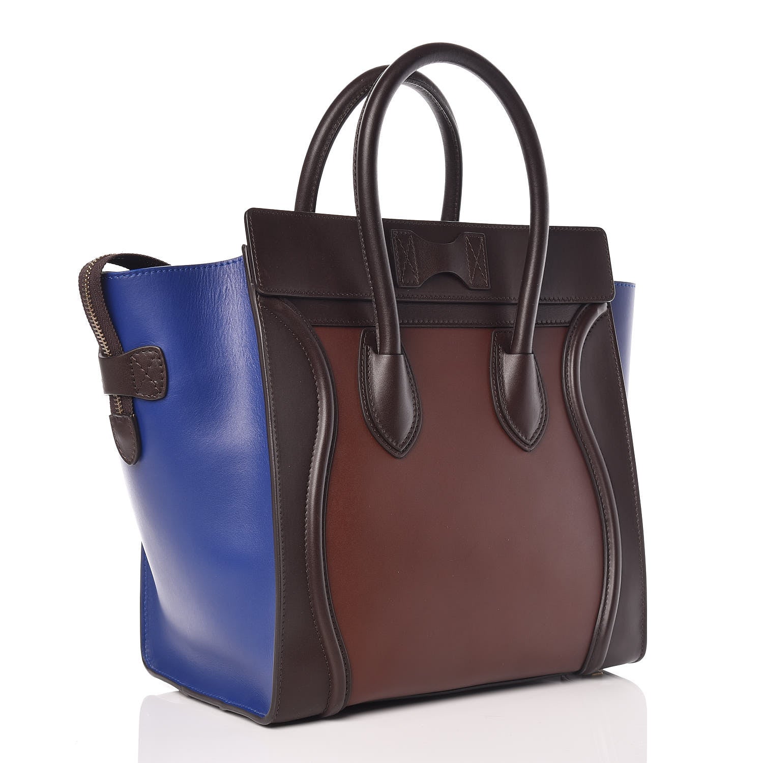 Celine Smooth Calfskin Mini Tri-Color Luggage Acajou 3 of 9