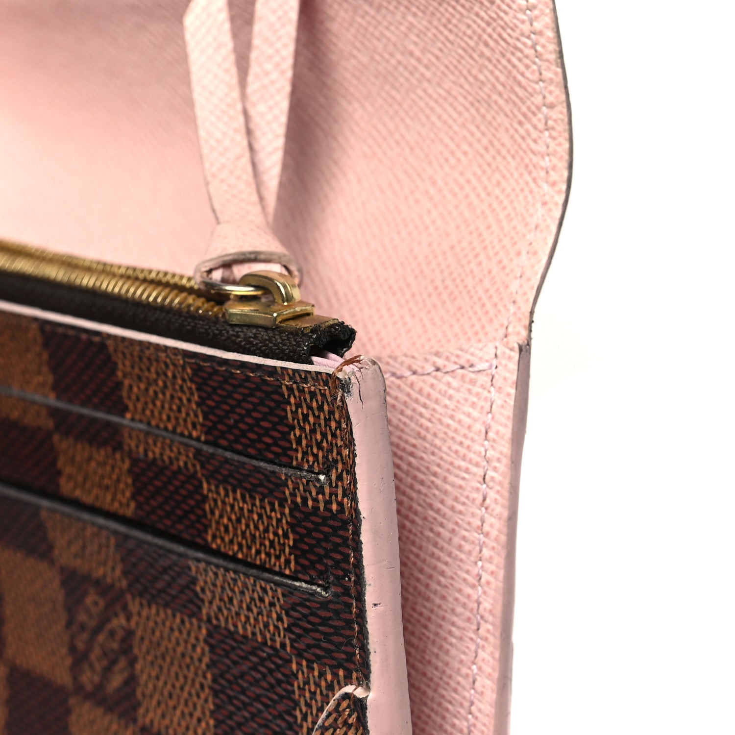 Louis Vuitton Damier Ebene Caissa Wallet Rose Ballerine 10 of 12