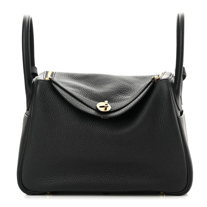 Hermes Taurillon Clemence Lindy 30 Black 1 of 12