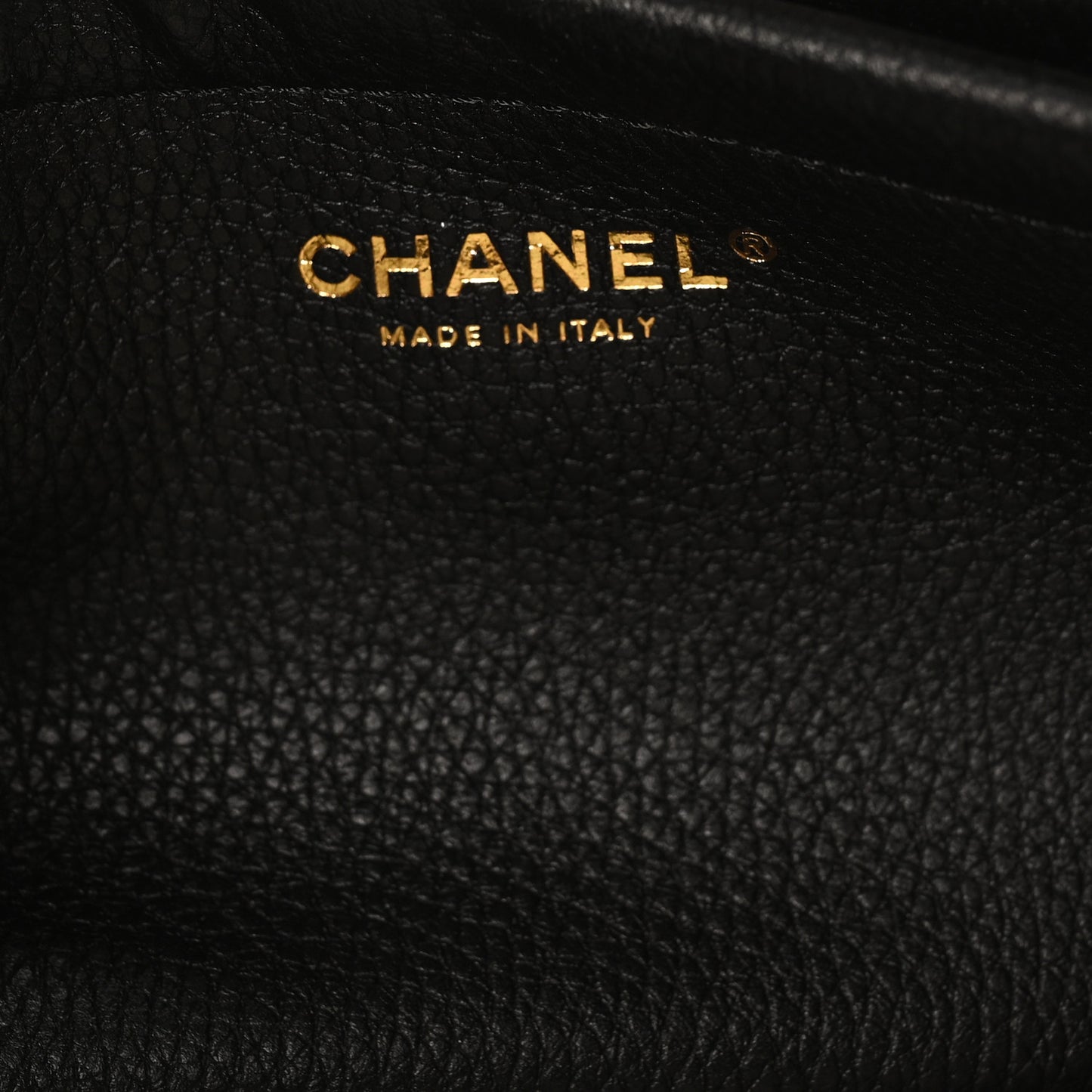 Grained Calfskin Stitched Urban Essentials Small Shopping Bag Black