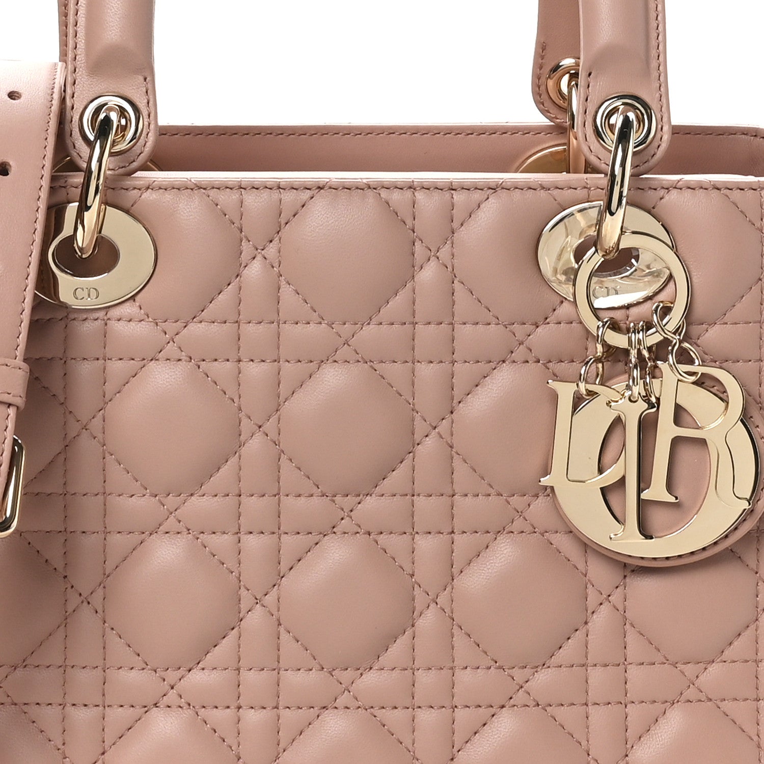 Christian Dior Lambskin Cannage Medium Lady Dior Bois de Rose 8 of 10
