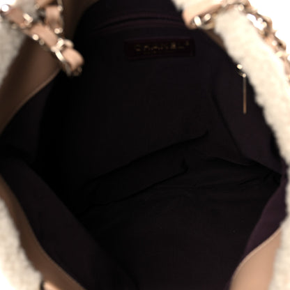 Chanel Shearling Small Shopping Chain Bag Beige 5 of 11