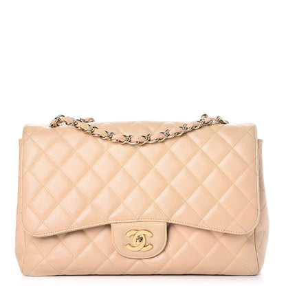 Chanel Caviar Quilted Jumbo Single Flap Beige Clair 1 of 11