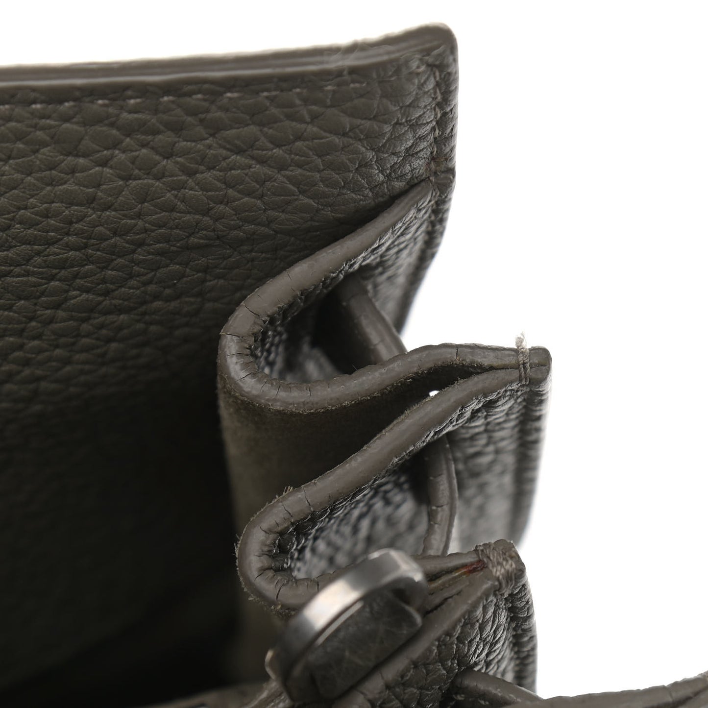 Grained Calfskin Medium Supple Sac De Jour Kaki Militaire