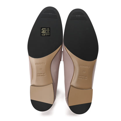 Hermes Goatskin Womens Royal Loafers 39 Rose Porcelain White 6 of 9