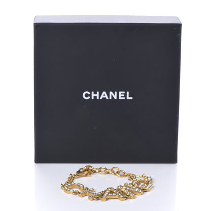 Chanel Metal Crystal 90's Icon Logo Bracelet Gold 5 of 5
