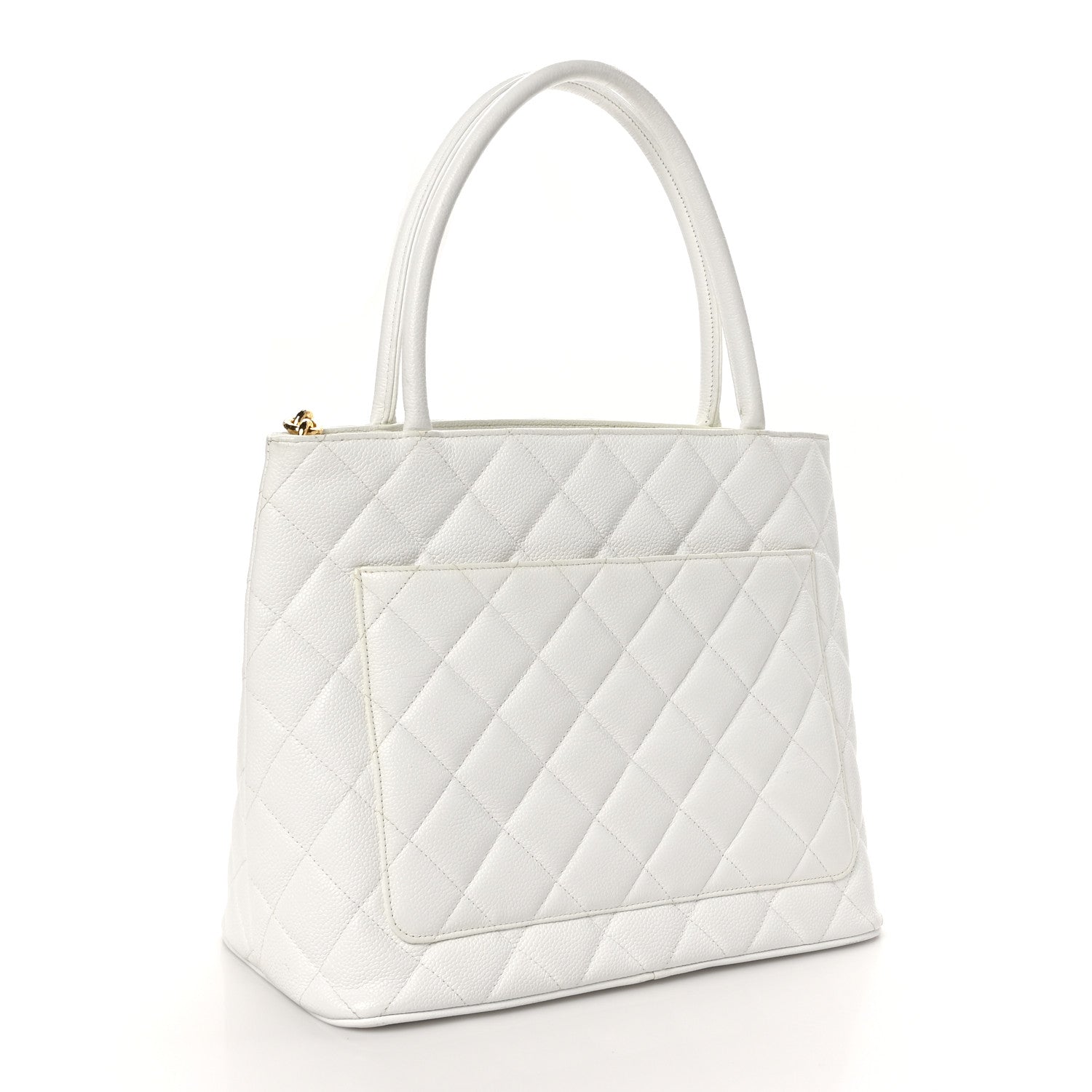 Chanel Caviar Quilted Medallion Tote White 3 of 11