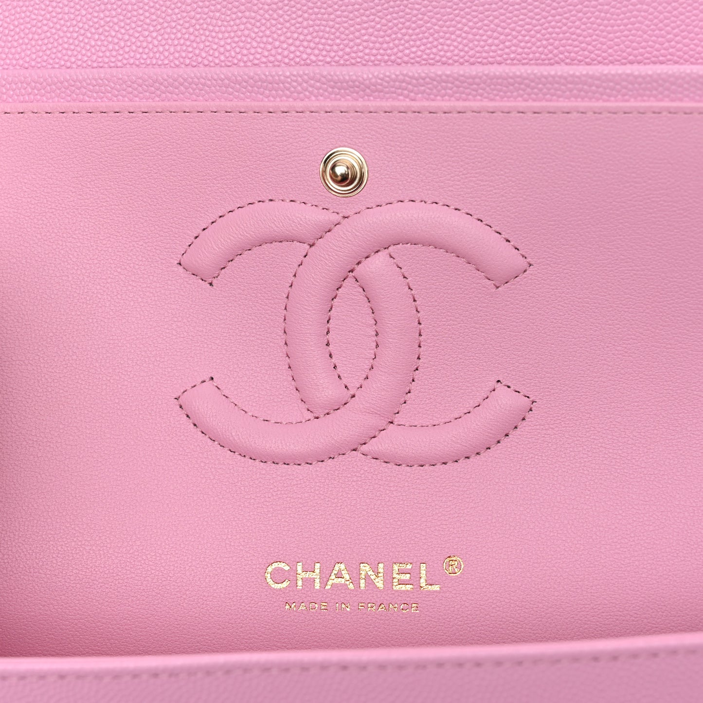 Caviar Quilted Medium Double Flap Pink
