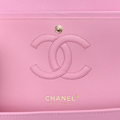 Chanel Caviar Quilted Medium Double Flap Pink 6 of 10