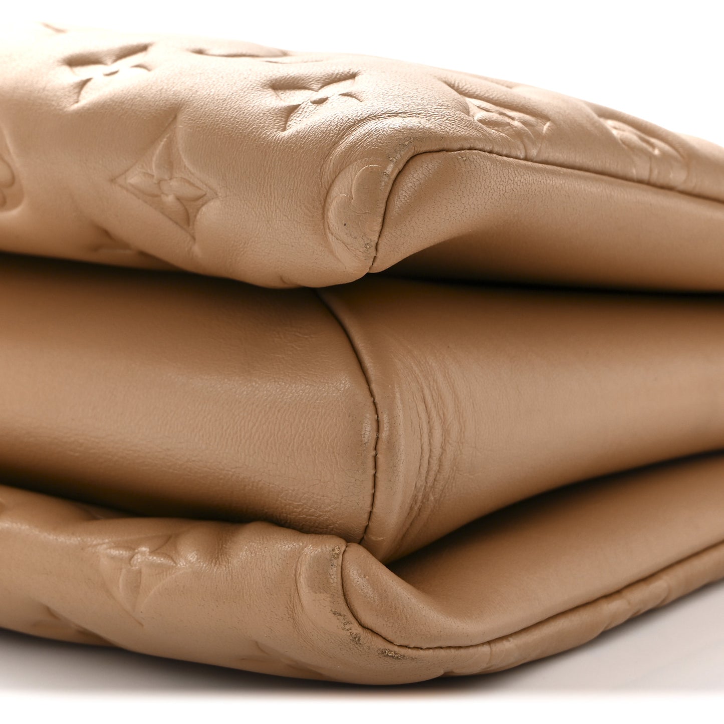 Lambskin Embossed Monogram Coussin PM Camel