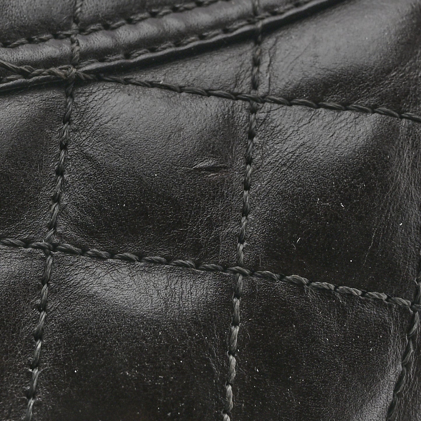 Calfskin Quilted Chain Around Combat Boots 39.5 Dark Brown