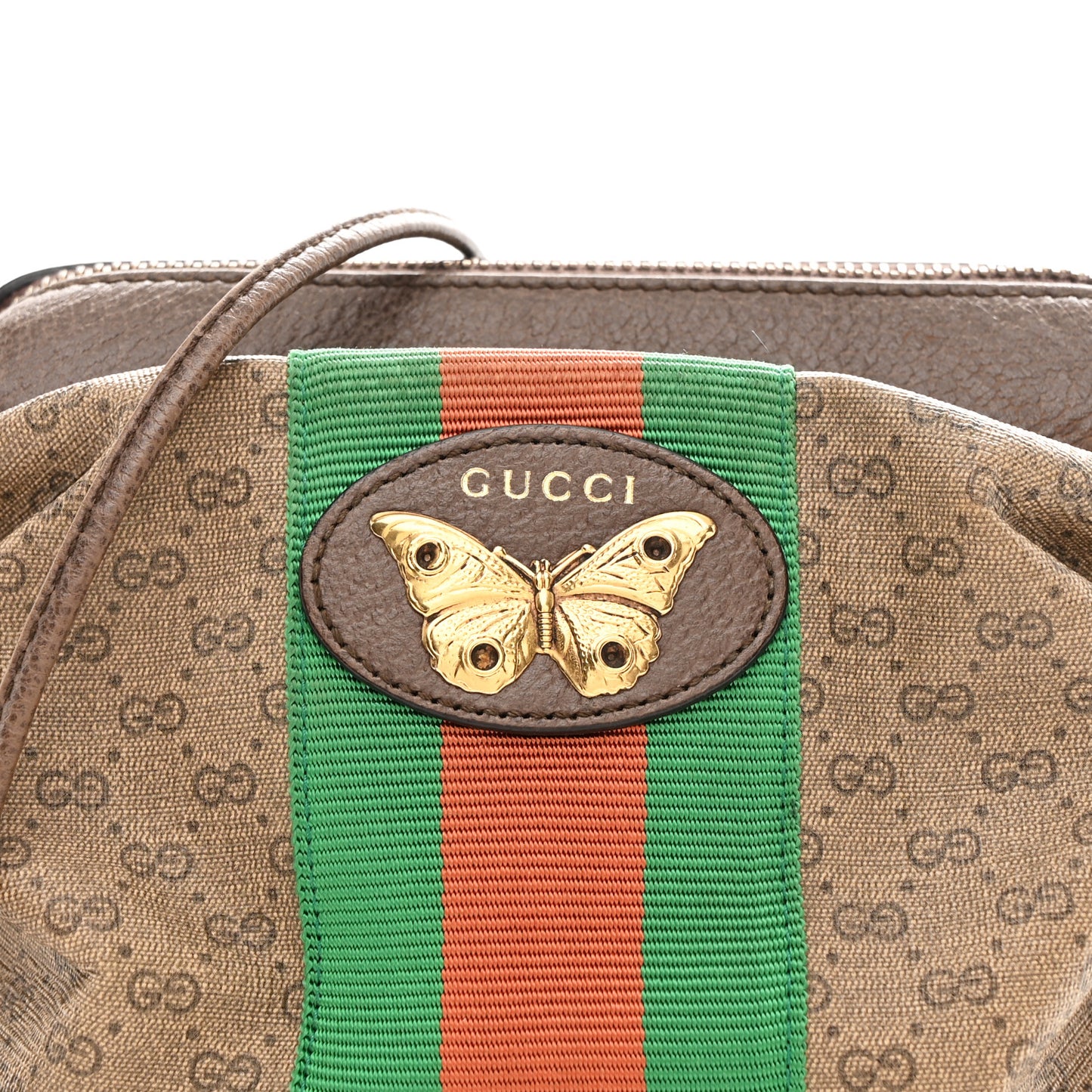 Mini Vintage GG Supreme Monogram Web Butterfly New Candy Crossbody Beige New Acero