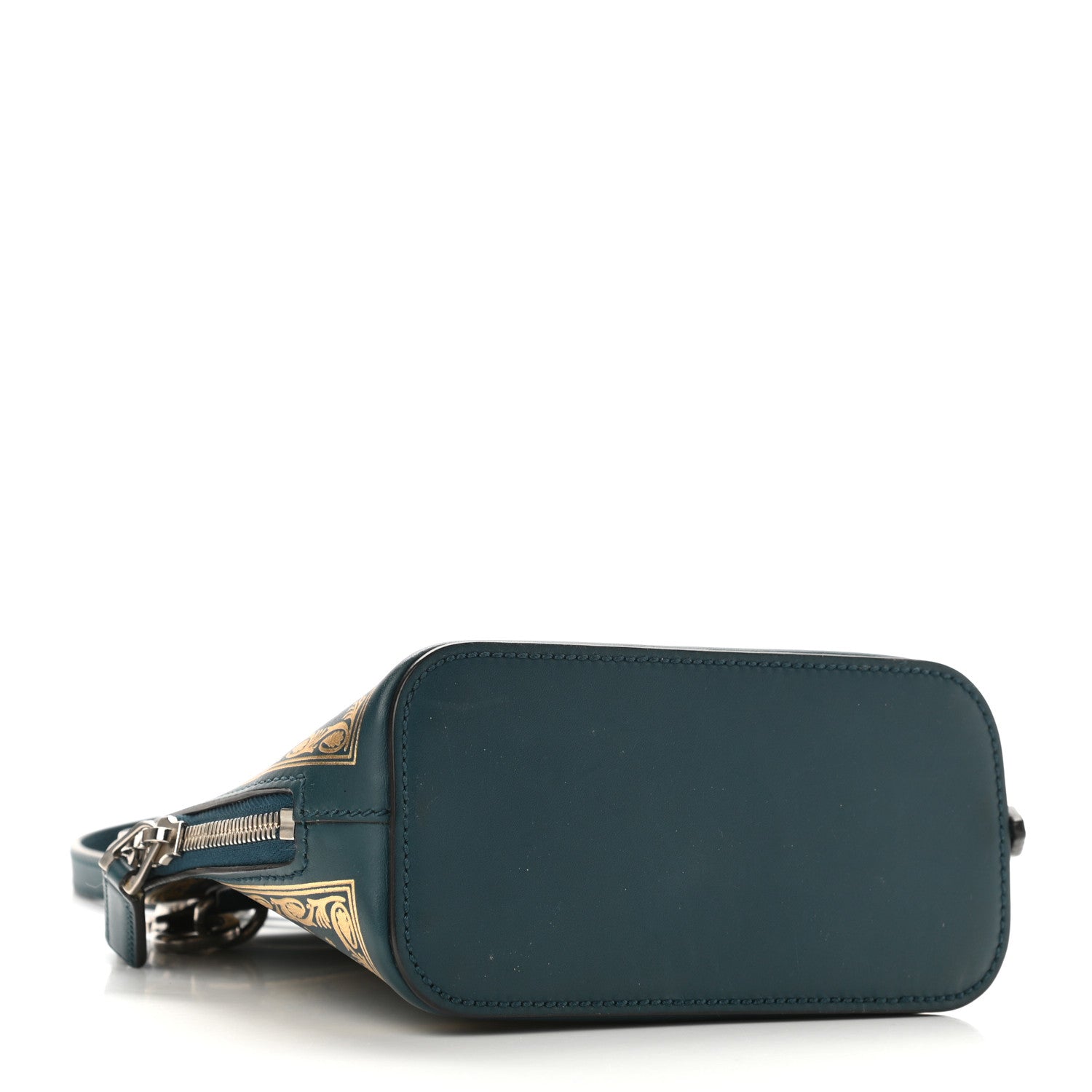 Gucci X SEGA Calfskin GUCCY Stars Mini Dome Shoulder Bag Dusty Turquoise Gold 4 of 10