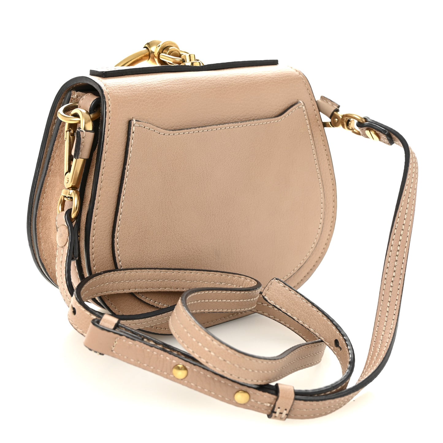 Calfskin Suede Small Nile Bracelet Bag Biscotti Beige